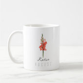 Mug Août Mois de naissance Fleur avec nom - Gladiolus (Gauche)