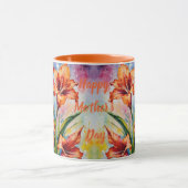 Mug Août Mois de naissance Fleur de Gladiolus. Gladiol (Centre)