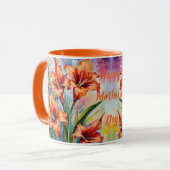 Mug Août Mois de naissance Fleur de Gladiolus. Gladiol (Devant gauche)