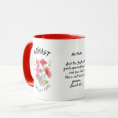 Mug AOÛT Mois de naissance Fleur Nom personnalisé Chri (Devant gauche)