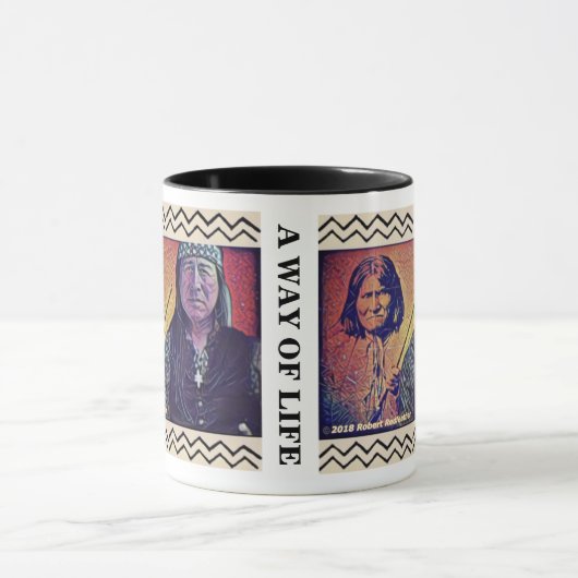 Mug Apache Kinfe ®️ ™️ 🇺 🇸 Geronimo et Redfeather Mu (Centre)