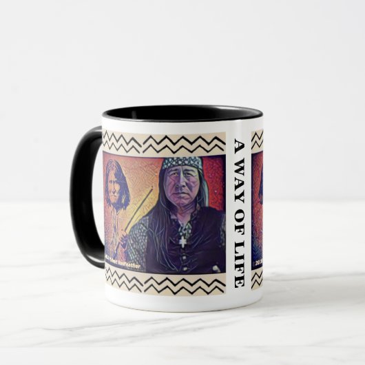 Mug Apache Kinfe ®️ ™️ 🇺 🇸 Geronimo et Redfeather Mu (Devant gauche)