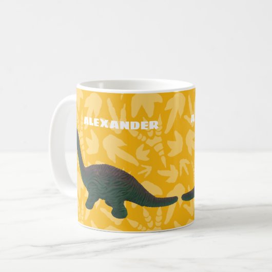 Mug Apatosaurus Toy Dinosaur Vert et Jaune (Devant gauche)