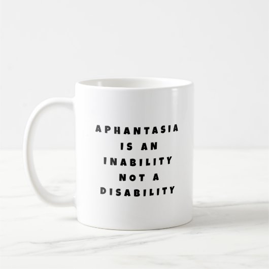 Mug Aphantasia Incapacité Pas Handicap Noir Police (Gauche)