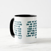 Mug Apocalypse 19:16 KJV Bible Verse Deux Tons (Devant gauche)