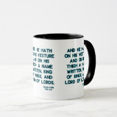 Mug Apocalypse 19:16 KJV Bible Verse Deux Tons (Devant droit)