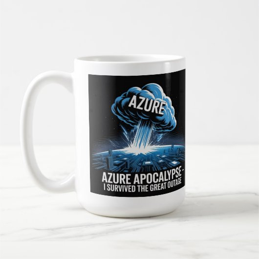Mug Apocalypse Azure – J'ai Survécu à la Grande Panne (Gauche)