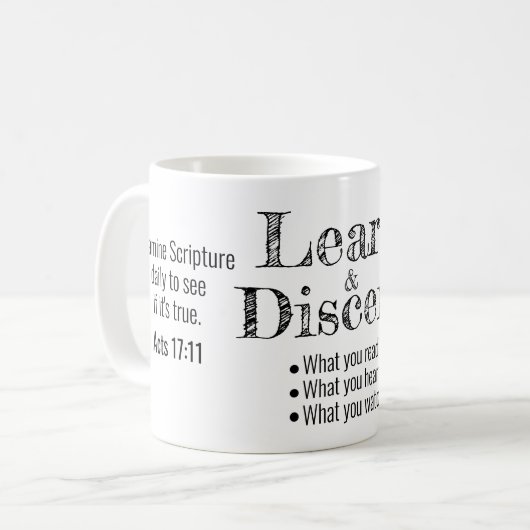 Mug Apologétique Bible Berean Verset Script Blanc (Devant gauche)