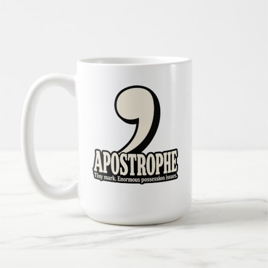 Mug Apostrophe – Petit signe, énormes problèmes de pos (Gauche)