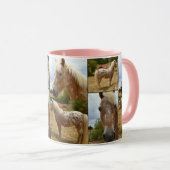 Mug Appaloosa Horses, Photo Collage Pink Coffee Mug. (Devant droit)