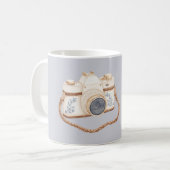 Mug Appareil photo bleu blanc (Devant gauche)