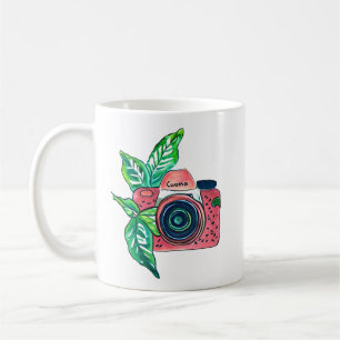 Mug Appareil photo vintage rose sourire