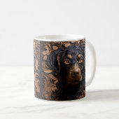 Mug Apparence en cuir 3D imprimé Black Lab Chien (Devant droit)