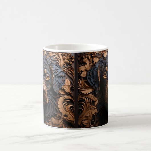 Mug Apparence en cuir 3D imprimé Black Lab Chien (Centre)