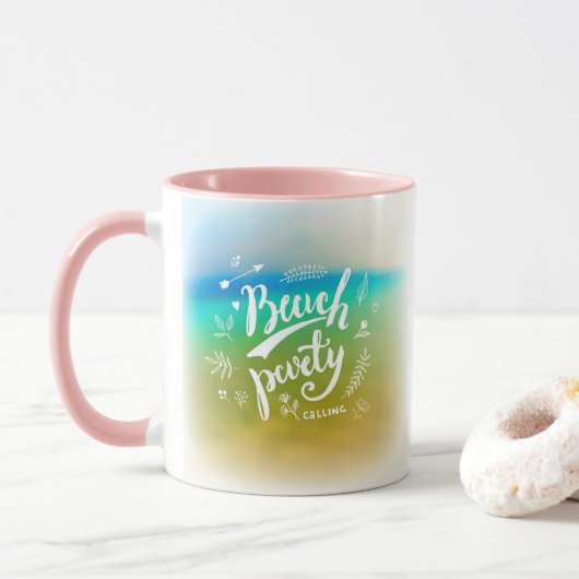 Mug Appel du groupe de plage (Avec donut)