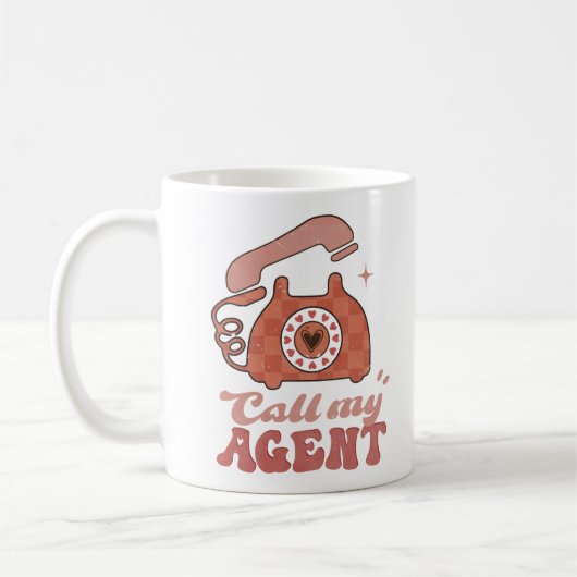 Mug Appelez mon agent Funny Valentine's Day (Gauche)