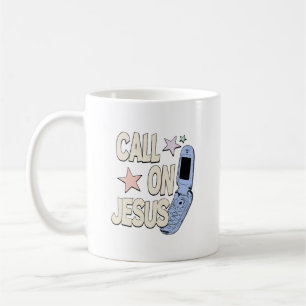 Mug Appellez Jésus – Design Rétro de Foi
