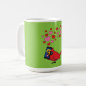 Mug Appels d'accouplement Cardinal Bird Love (Devant gauche)