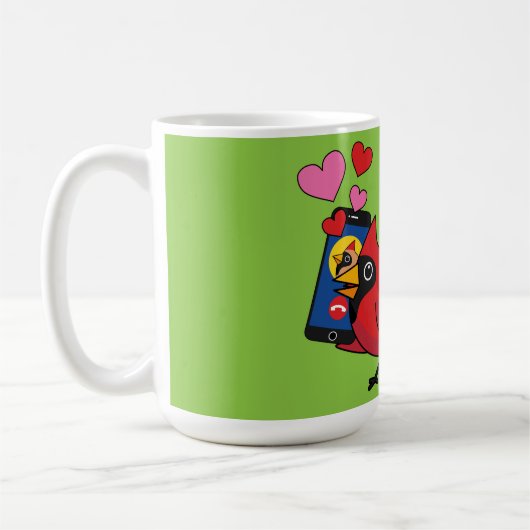 Mug Appels d'accouplement Cardinal Bird Love (Gauche)