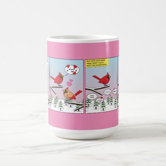 Mug Appels de accouplement d'oiseaux modernes comique (Centre)