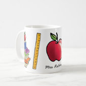 Mug Apple avec la pile de livre ajoutent le nom (Devant gauche)