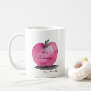 Mug Apple avec le nom de professeur, de l'étudiant,