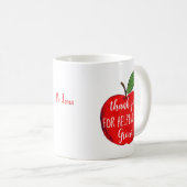 Mug Apple merci de nous aider à devenir enseignant (Devant droit)