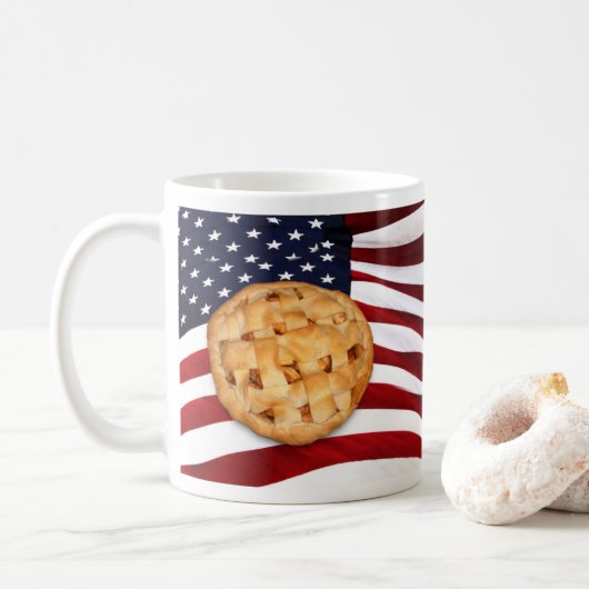 Mug Apple Pie with American Flag (Avec donut)
