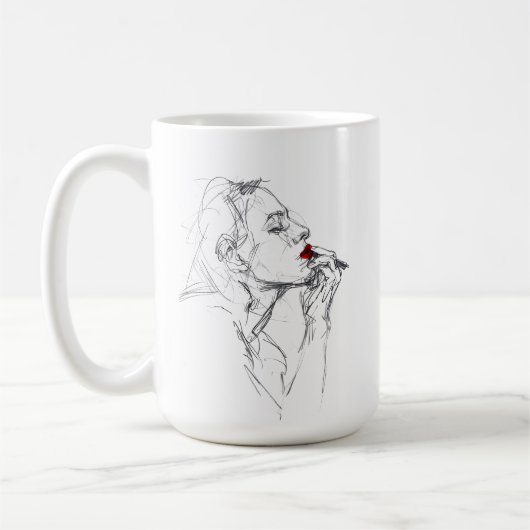 Mug Application du rouge à lèvres (Gauche)