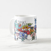 Mug Appréciation Alien Merci Drôle Drôle Dessin (Devant gauche)