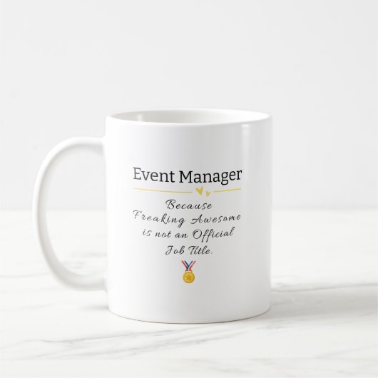 Mug Appréciation de Funny Event Manager (Gauche)