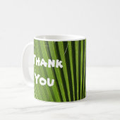 Mug Appréciation de la feuille de palme verte du Merci (Devant gauche)