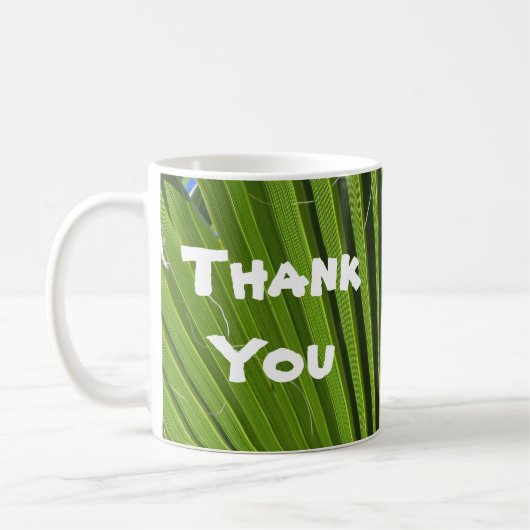 Mug Appréciation de la feuille de palme verte du Merci (Gauche)