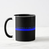 Mug Appréciation de la police de la Ligne Bleue Mince  (Gauche)