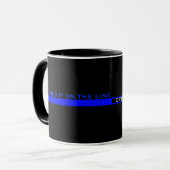 Mug Appréciation de la police de la Ligne Bleue Mince  (Devant gauche)