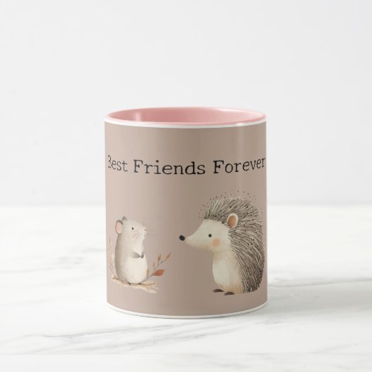 Mug Appréciation de la Souris Hérisson Marron Crème Mi (Centre)