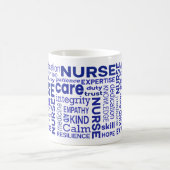 Mug Appréciation de la typographie bleue des valeurs i (Centre)