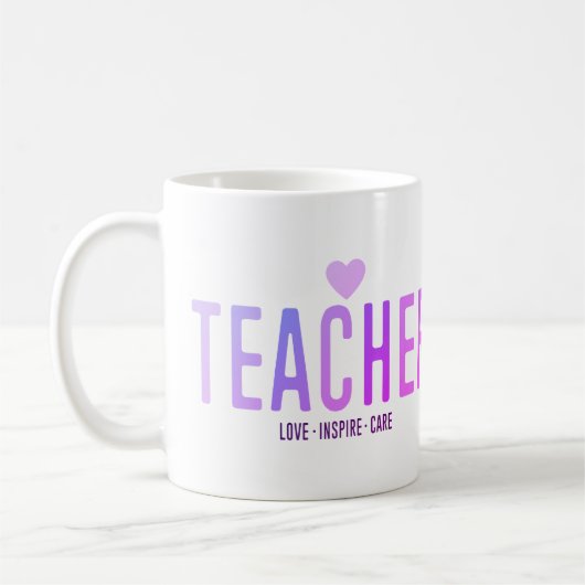 Mug Appréciation de l'enseignant Amour Inspirer soins  (Gauche)