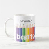 Mug Appréciation de l'enseignant arc-en-ciel Meilleur  (Gauche)