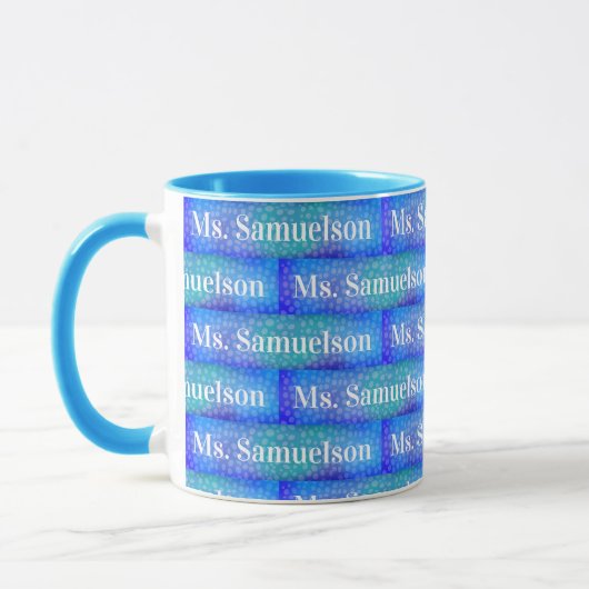 Mug Appréciation de l'enseignant bleu océan (Gauche)
