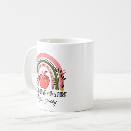 Mug Appréciation de l'enseignant de l'arc-en-ciel (Devant gauche)