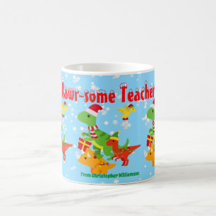 Mug Appréciation de l'enseignant de Noël Enfants Dinos