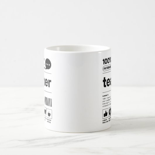 Mug Appréciation de l'enseignant Funny Barcode moderne (Centre)