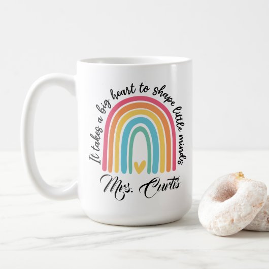 Mug Appréciation de l'enseignant Il faut un grand coeu (Avec donut)