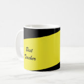 Mug Appréciation de l'enseignant, Merci, Nom, Jaune (Devant gauche)