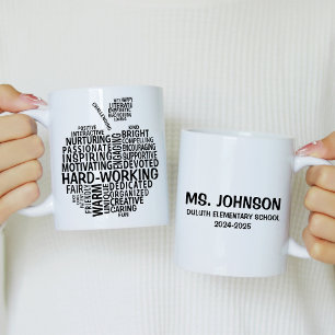 Mug Appréciation de l'enseignant noir Typographie Appl