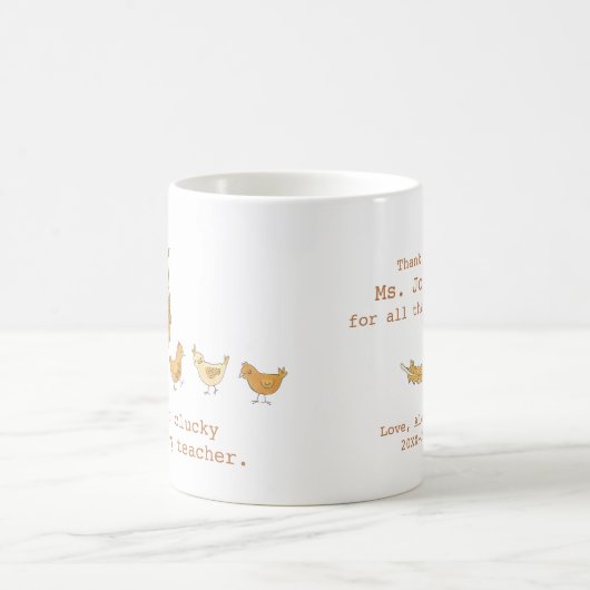 Mug Appréciation de l'enseignant Poulets Merci (Centre)