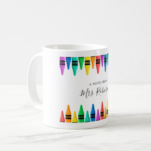 Mug Appréciation de l'enseignant Rainbow Crayon (Devant gauche)