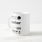 Mug Appréciation des enseignants Code-barres humoristi (Devant gauche)