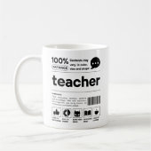 Mug Appréciation des enseignants Code-barres humoristi (Gauche)